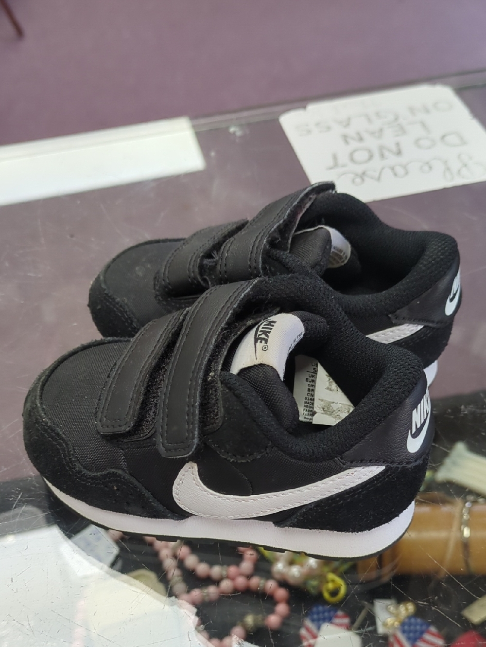 Like New Nike Toddler Black & White Velcro Sneakers